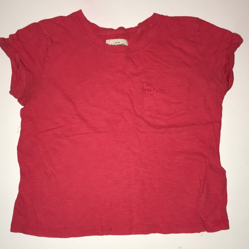 abercrombie kids red crop top